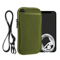 kwmobile Handy Tasche zum Umhängen für XXL - 7" - Hülle mit Band - Neopren Cover mit Reißverschluss - 17,7 x 8,5 cm - Necklace Case in Olivgrün Olivgrün XXL 
