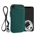 kwmobile Handy Tasche zum Umhängen für XXL - 7" - Hülle mit Band - Neopren Cover mit Reißverschluss - 17,7 x 8,5 cm - Necklace Case in Dunkelgrün Dunkelgrün XXL 