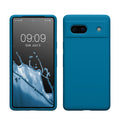 kwmobile Handyhülle für Google Pixel 7a Hülle, für Pixel 7a Case - Hülle Silikon - kabelloses Laden - Karibikblau Karibikblau  
