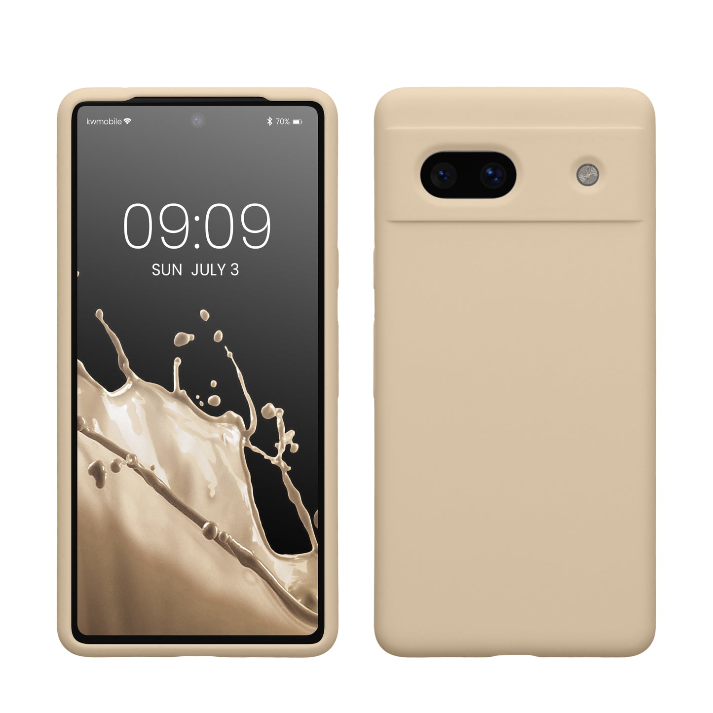 kwmobile Handyhülle für Google Pixel 7a Hülle, für Pixel 7a Case - Hülle Silikon - kabelloses Laden - Zuckerguss Zuckerguss  