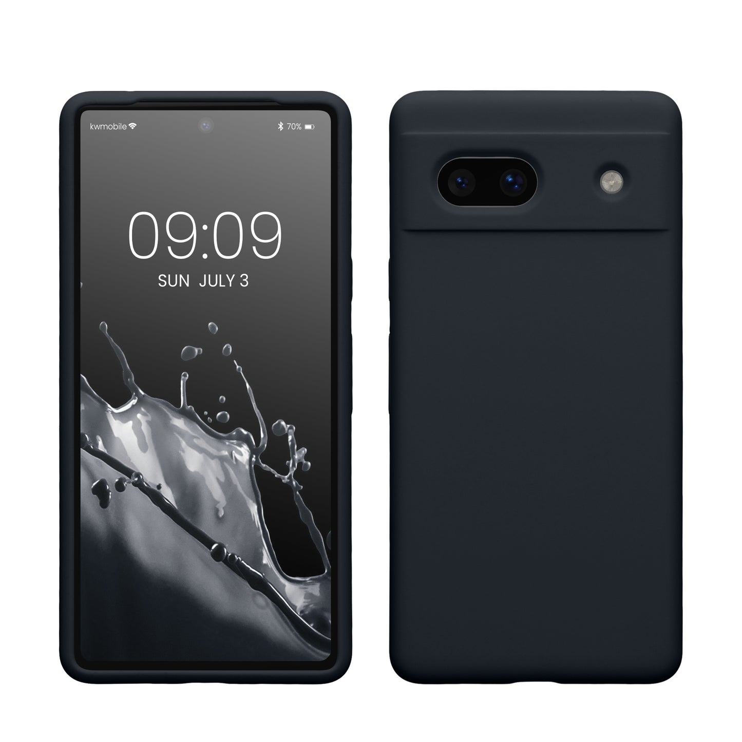 kwmobile Handyhülle für Google Pixel 7a Hülle, für Pixel 7a Case - Hülle Silikon - kabelloses Laden - Heidelbeerblau Heidelbeerblau  