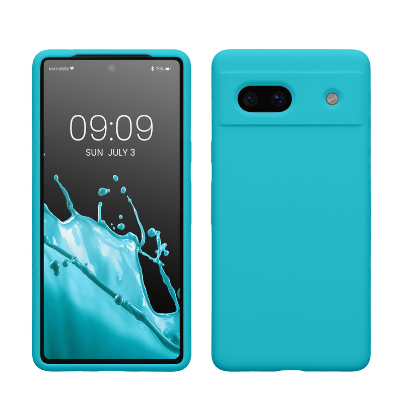 kwmobile Handyhülle für Google Pixel 7a Hülle, für Pixel 7a Case - Hülle Silikon - kabelloses Laden - Cool Glacier Cool Glacier  