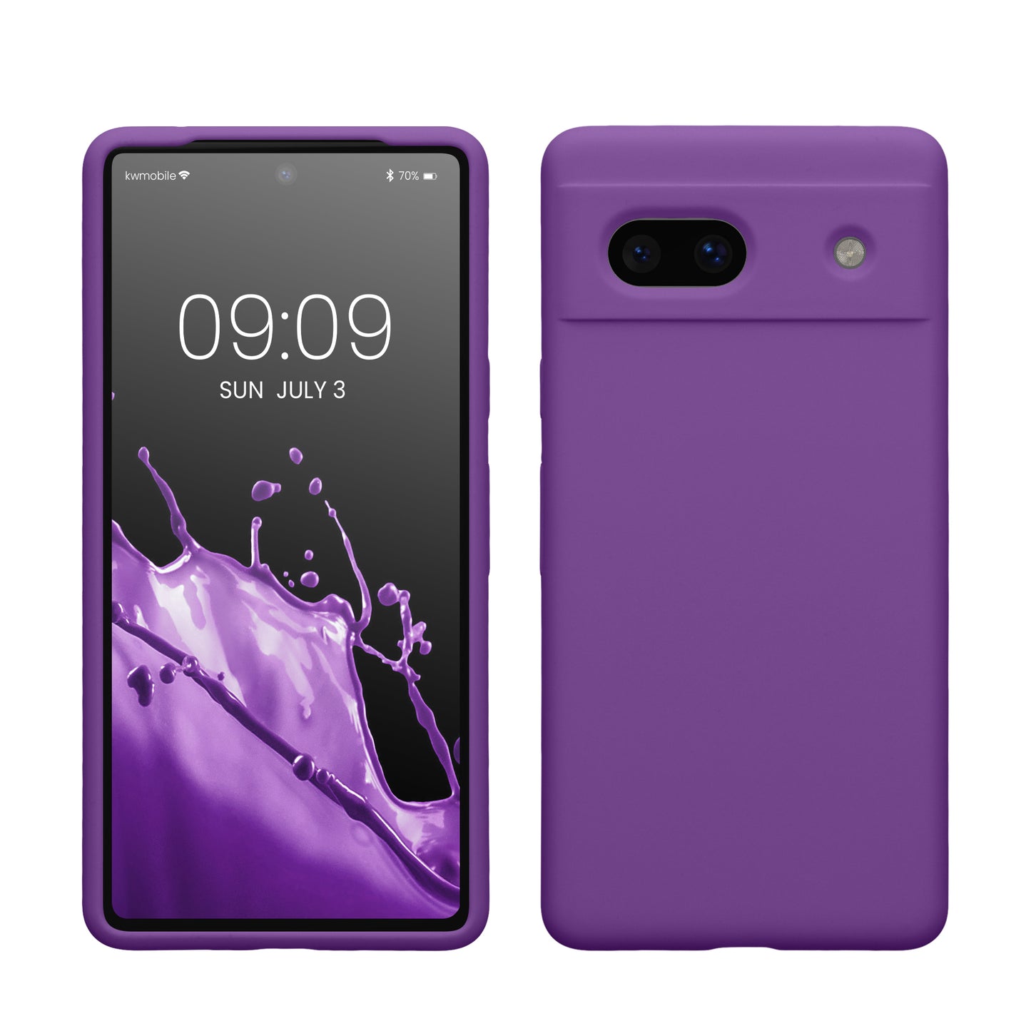 kwmobile Handyhülle für Google Pixel 7a Hülle, für Pixel 7a Case - Hülle Silikon - kabelloses Laden - Orchidee Lila Orchidee Lila  