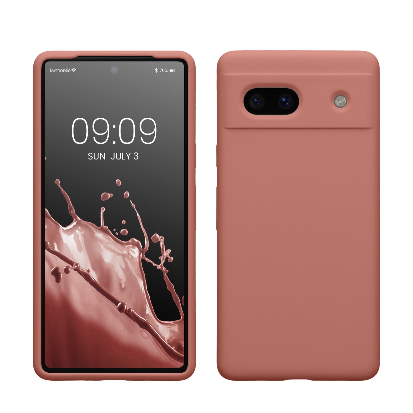 kwmobile Handyhülle für Google Pixel 7a Hülle, für Pixel 7a Case - Hülle Silikon - kabelloses Laden - Winter Rose Winter Rose  