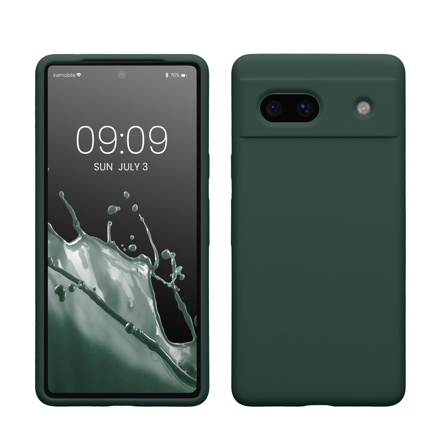 kwmobile Handyhülle für Google Pixel 7a Hülle, für Pixel 7a Case - Hülle Silikon - kabelloses Laden - Blaugrün Blaugrün  