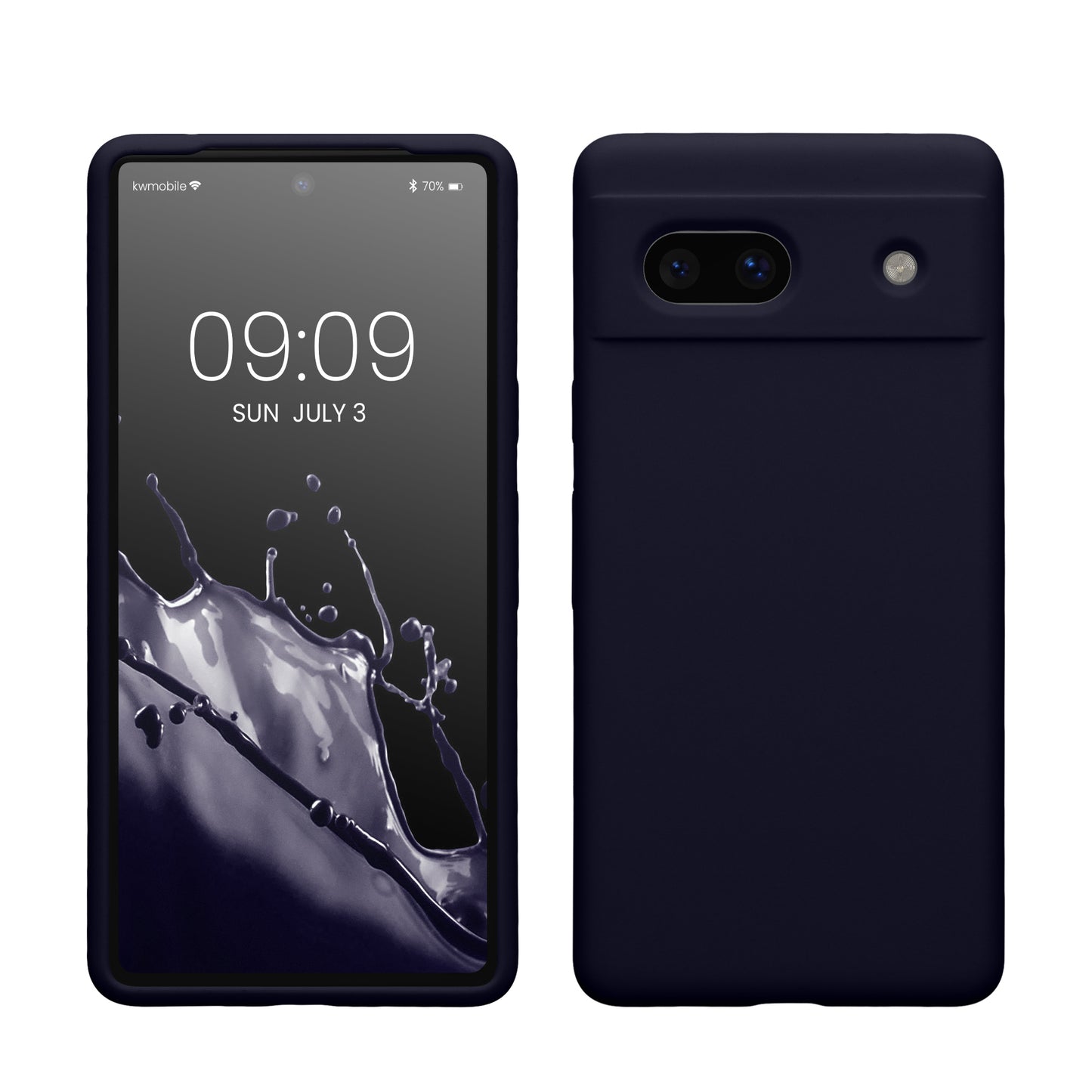 kwmobile Handyhülle für Google Pixel 7a Hülle, für Pixel 7a Case - Hülle Silikon - kabelloses Laden - Deep Ocean Deep Ocean  
