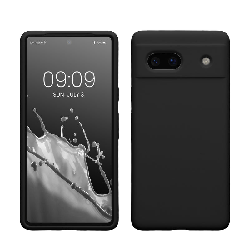 kwmobile Handyhülle für Google Pixel 7a Hülle, für Pixel 7a Case - Hülle Silikon - kabelloses Laden - Schwarz matt Schwarz matt  