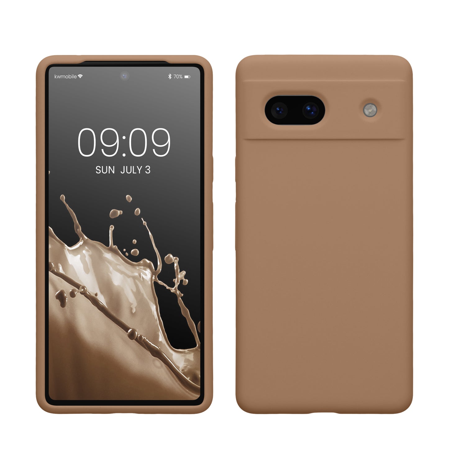 kwmobile Handyhülle für Google Pixel 7a Hülle, für Pixel 7a Case - Hülle Silikon - kabelloses Laden - Cappuccino Cappuccino  