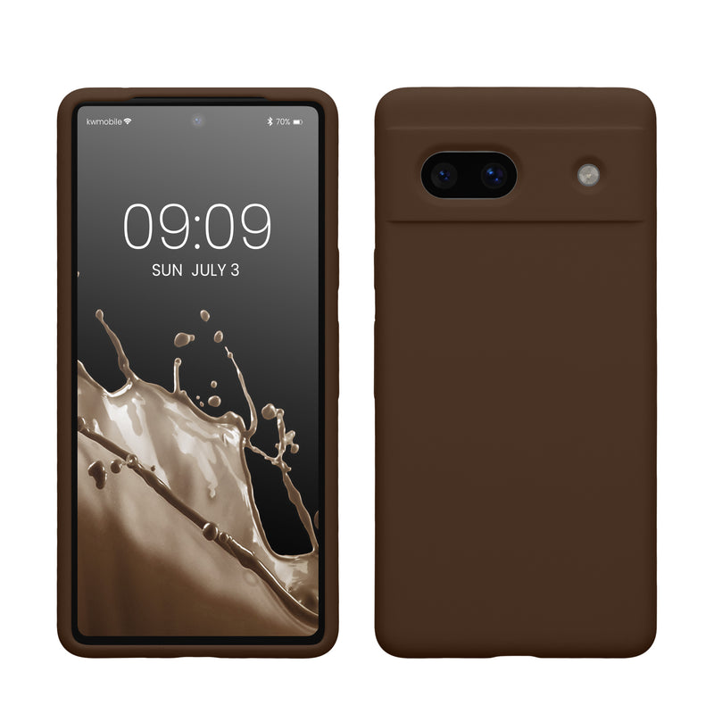 kwmobile Handyhülle für Google Pixel 7a Hülle, für Pixel 7a Case - Hülle Silikon - kabelloses Laden - Chocolate Chocolate  