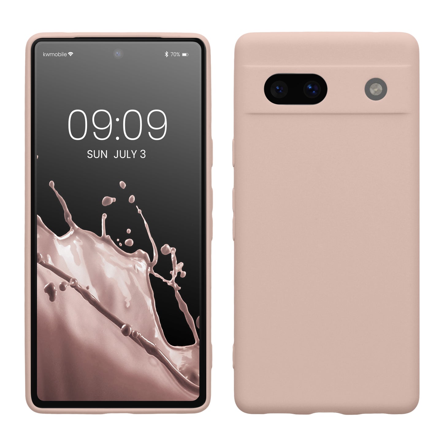 kwmobile Handyhülle kompatibel mit Google Pixel 7a Hülle - Handy Case aus weichem Silikon in Coconut Swirl Coconut Swirl  