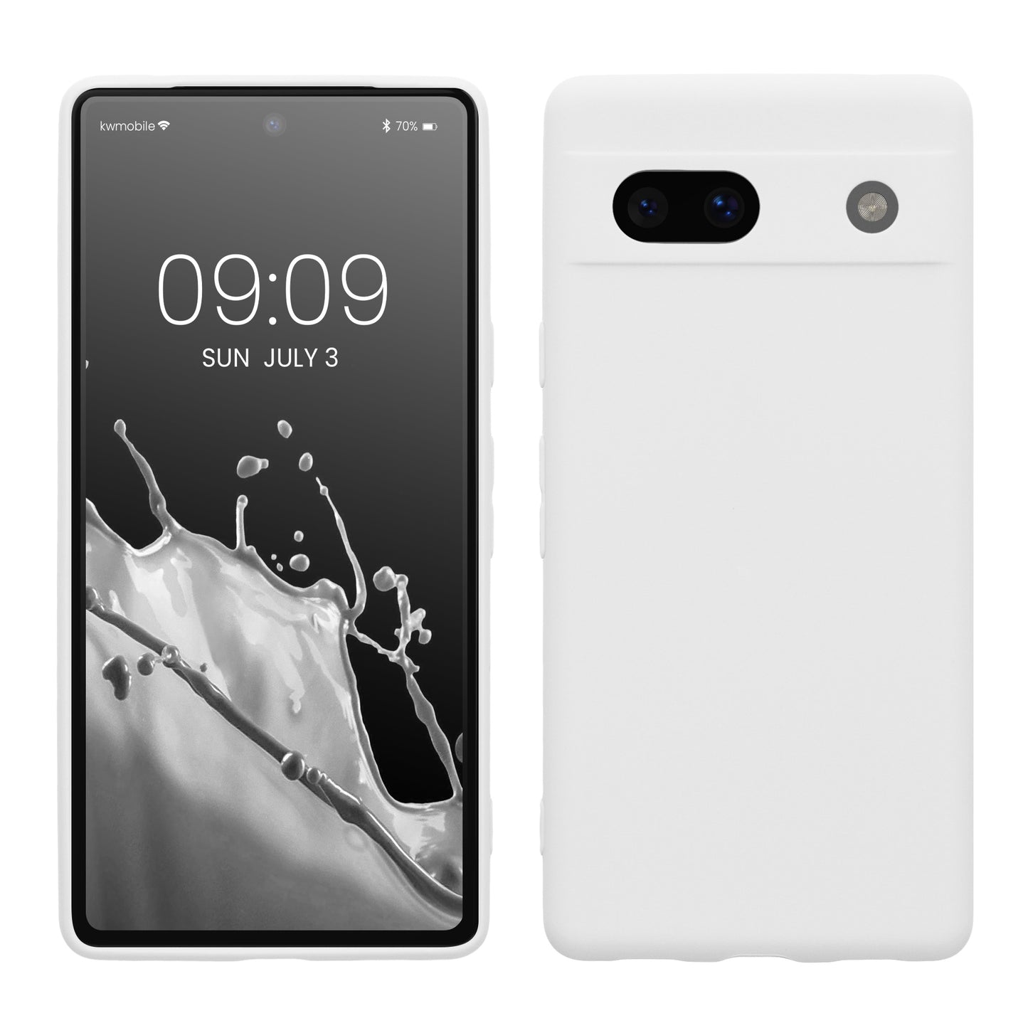 kwmobile Handyhülle kompatibel mit Google Pixel 7a Hülle - Handy Case aus weichem Silikon in Weiß matt Weiß matt  
