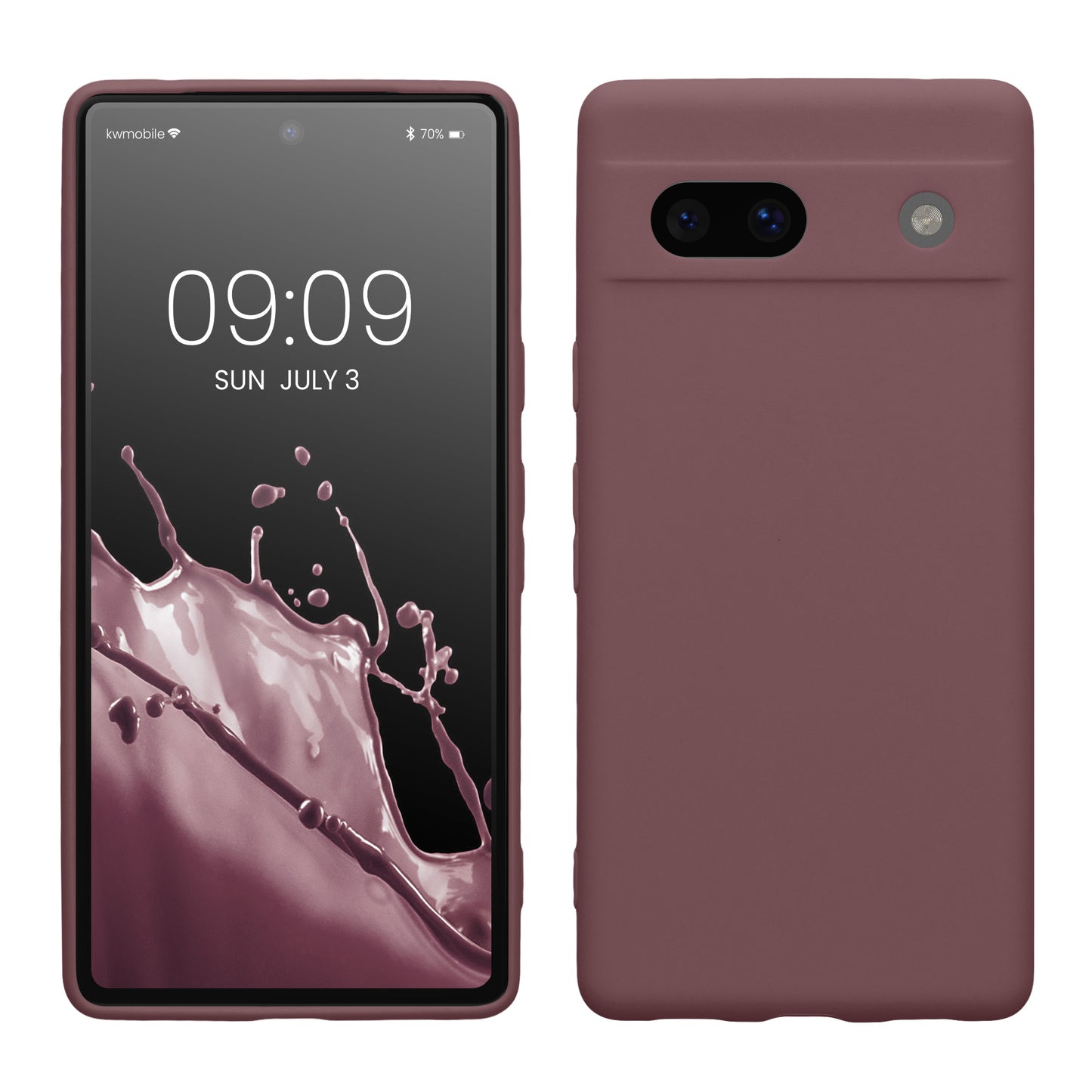 kwmobile Handyhülle kompatibel mit Google Pixel 7a Hülle - Handy Case aus weichem Silikon in Grape Grape  