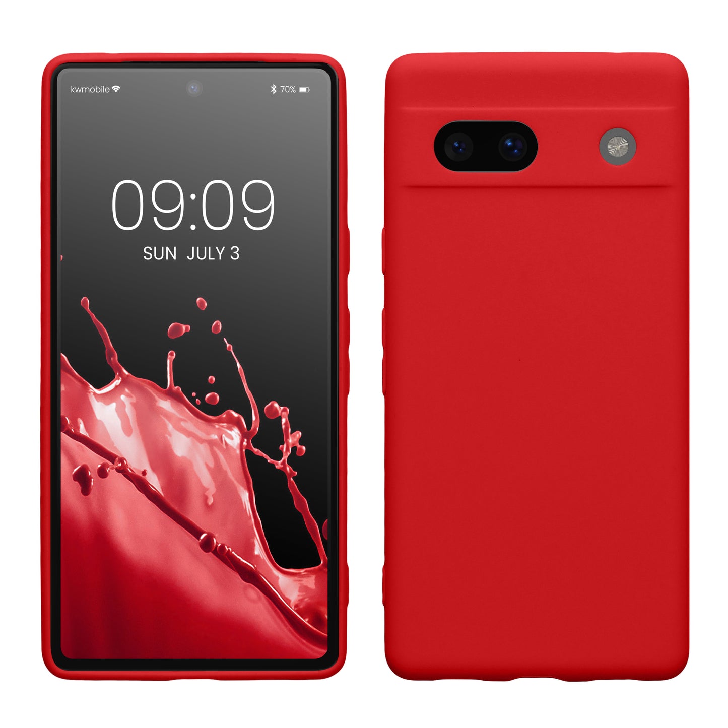 kwmobile Handyhülle kompatibel mit Google Pixel 7a Hülle - Handy Case aus weichem Silikon in Sweet Cherry Sweet Cherry  