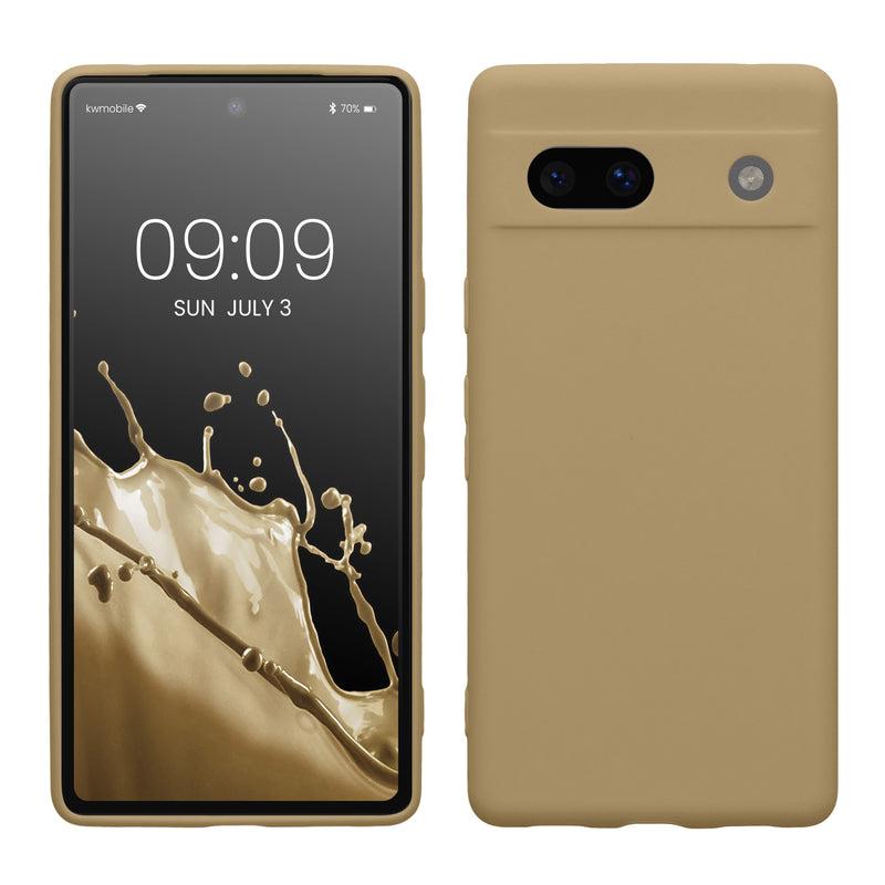kwmobile Handyhülle kompatibel mit Google Pixel 7a Hülle - Handy Case aus weichem Silikon in Bräunlichgrau Bräunlichgrau  