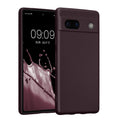 kwmobile Handyhülle kompatibel mit Google Pixel 7a Hülle - weiche Silikon Case metallisch schimmernd in Metallic Brombeere Metallic Brombeere  