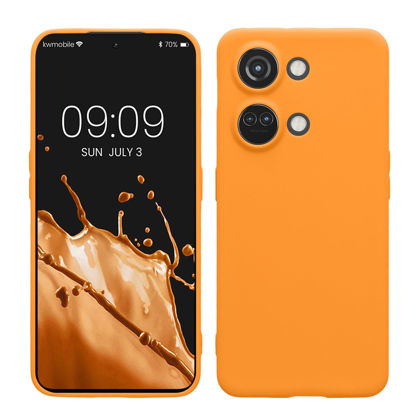 kwmobile Handyhülle kompatibel mit OnePlus Nord 3 5G Hülle - Handy Case aus weichem Silikon in Fruity Orange Fruity Orange  