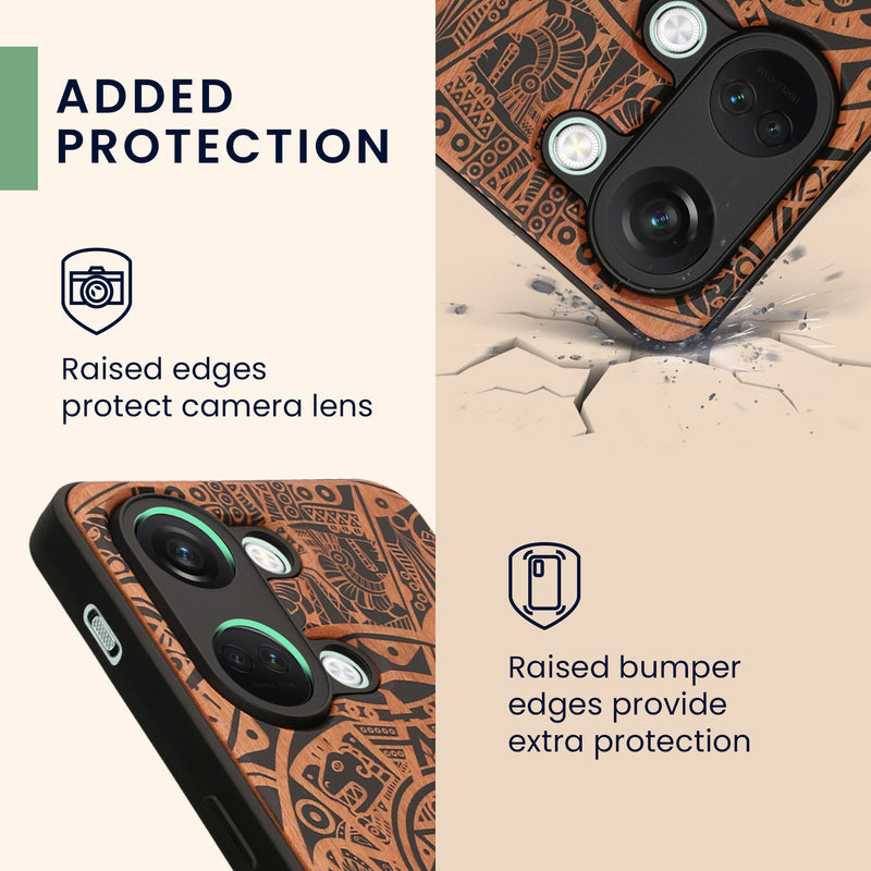 kwmobile Hülle kompatibel mit OnePlus Nord 3 5G Handy Cover TPU Handyhülle Schwarz Maya Kalender Art