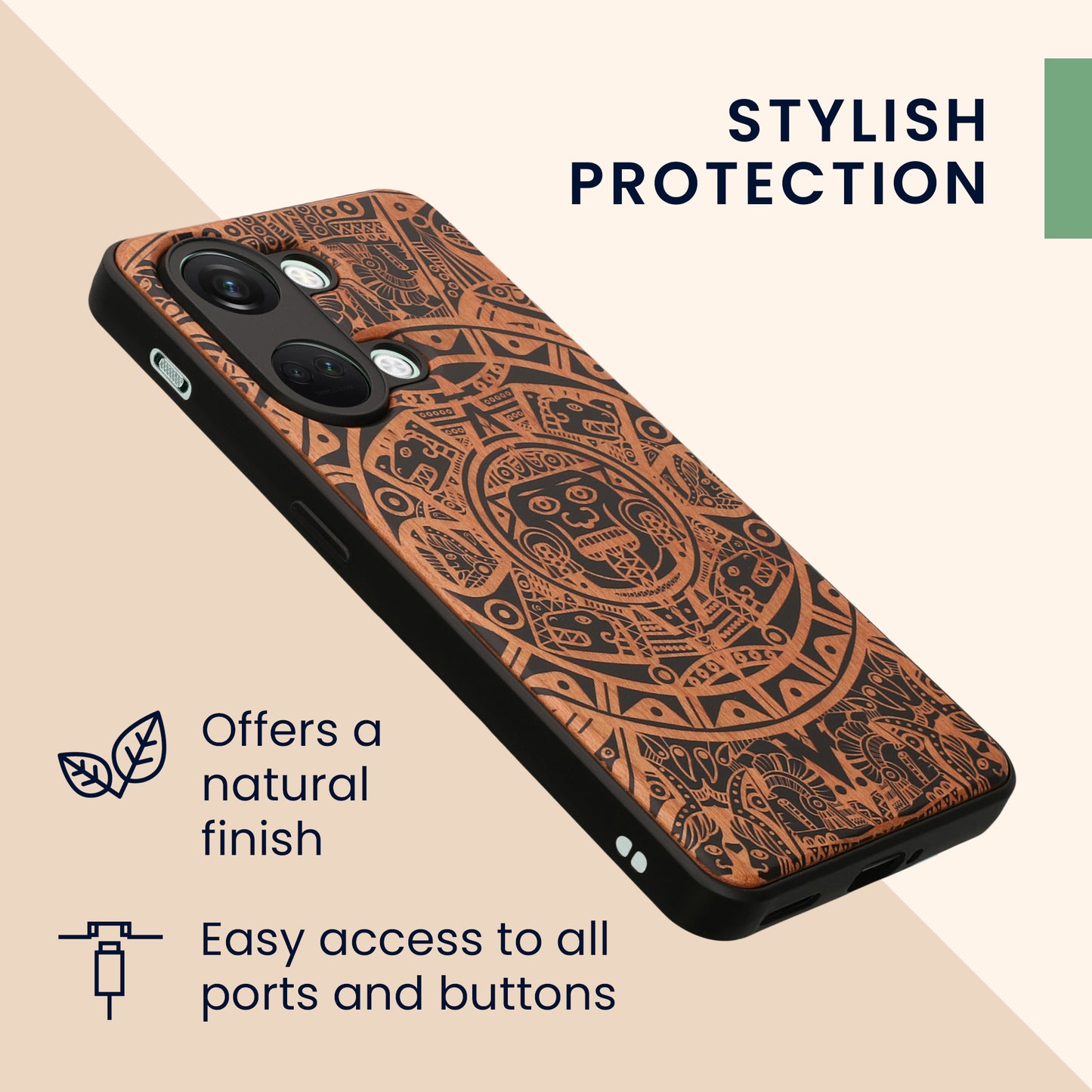 kwmobile Hülle kompatibel mit OnePlus Nord 3 5G Handy Cover TPU Handyhülle Schwarz Maya Kalender Art