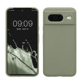 kwmobile Handyhülle für Google Pixel 8 Hülle, für Pixel 8 Case - Hülle Silikon - kabelloses Laden - Graugrün Graugrün  