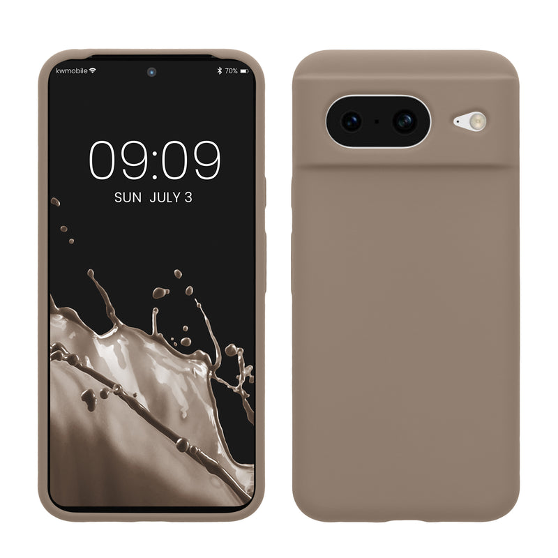 kwmobile Handyhülle für Google Pixel 8 Hülle, für Pixel 8 Case - Hülle Silikon - kabelloses Laden - Taupe Taupe  