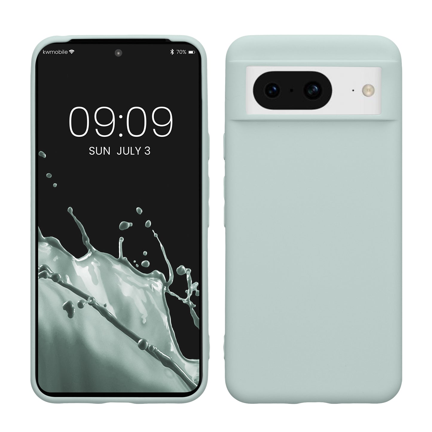 kwmobile Hülle kompatibel mit Google Pixel 8 Hülle - weiches TPU Silikon Case - Cover geeignet für kabelloses Laden - Cool Mint Cool Mint  