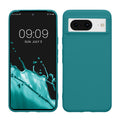 kwmobile Hülle kompatibel mit Google Pixel 8 Hülle - weiches TPU Silikon Case - Cover geeignet für kabelloses Laden - Petrol matt Petrol matt  