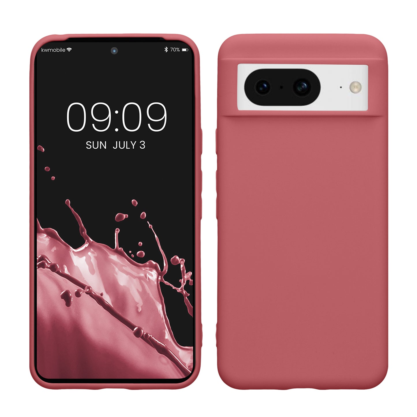 kwmobile Hülle kompatibel mit Google Pixel 8 Hülle - weiches TPU Silikon Case - Cover geeignet für kabelloses Laden - Dark Rose Dark Rose  
