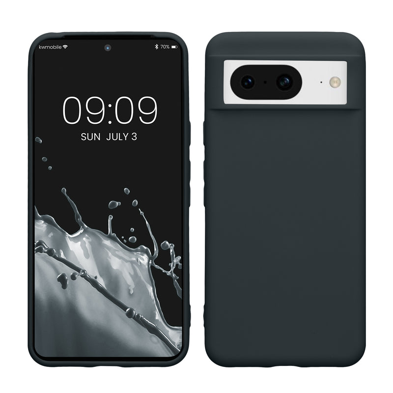 kwmobile Hülle kompatibel mit Google Pixel 8 Hülle - weiches TPU Silikon Case - Cover geeignet für kabelloses Laden - Heidelbeerblau Heidelbeerblau  