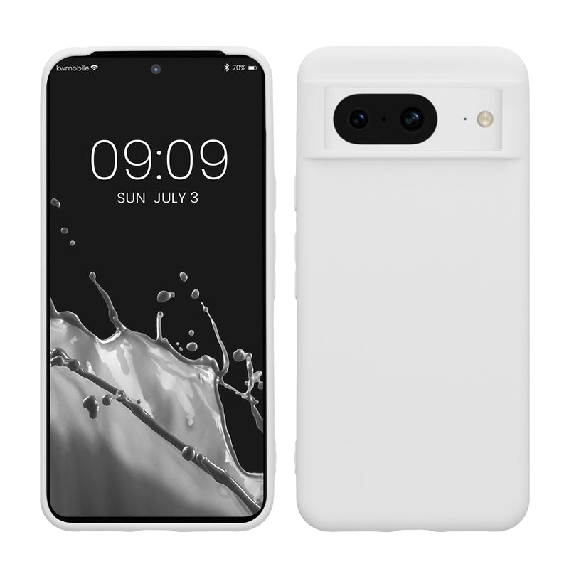 kwmobile Hülle kompatibel mit Google Pixel 8 Hülle - weiches TPU Silikon Case - Cover geeignet für kabelloses Laden - Weiß matt Weiß matt  