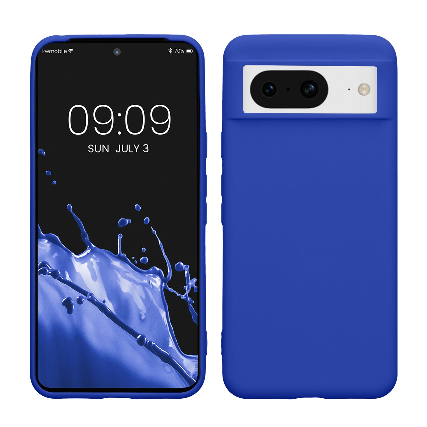 kwmobile Hülle kompatibel mit Google Pixel 8 Hülle - weiches TPU Silikon Case - Cover geeignet für kabelloses Laden - Baltik Blau Baltik Blau  