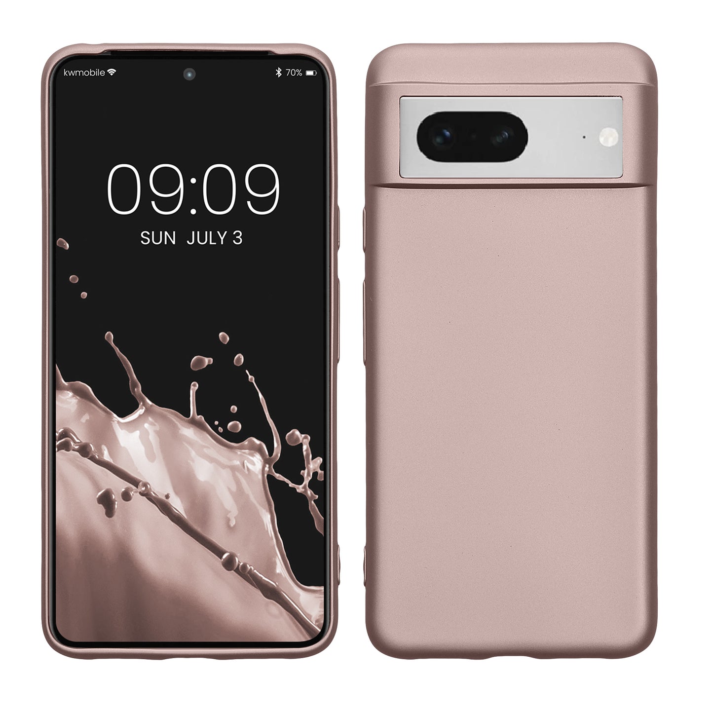 kwmobile Case kompatibel mit Google Pixel 8 Hülle - Schutzhülle aus Silikon metallisch schimmernd - Handyhülle Metallic Arctic Berry Metallic Arctic Berry  