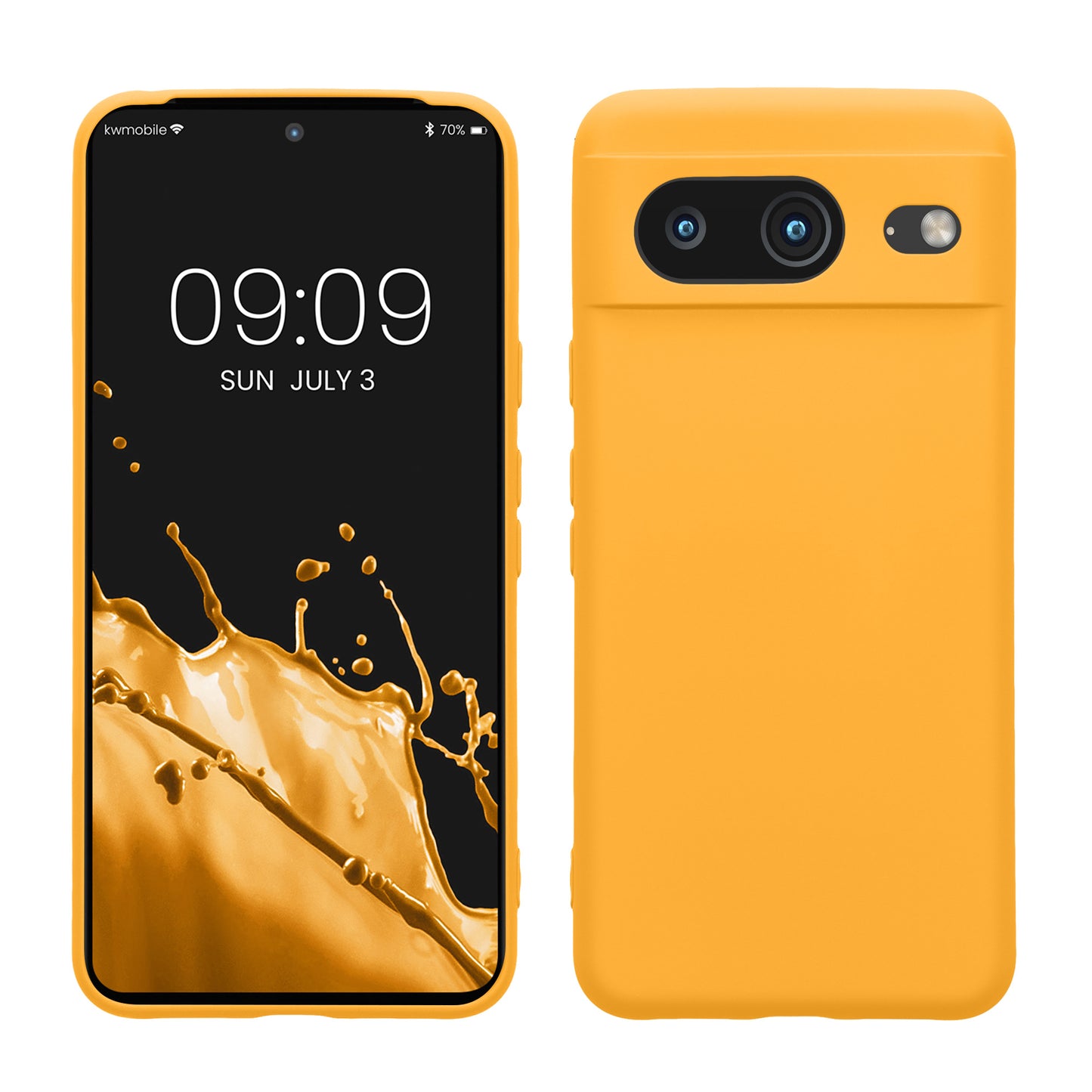 kwmobile Slim Case kompatibel mit Google Pixel 8 Hülle - Handyhülle aus Silikon in Fruity Orange Fruity Orange  