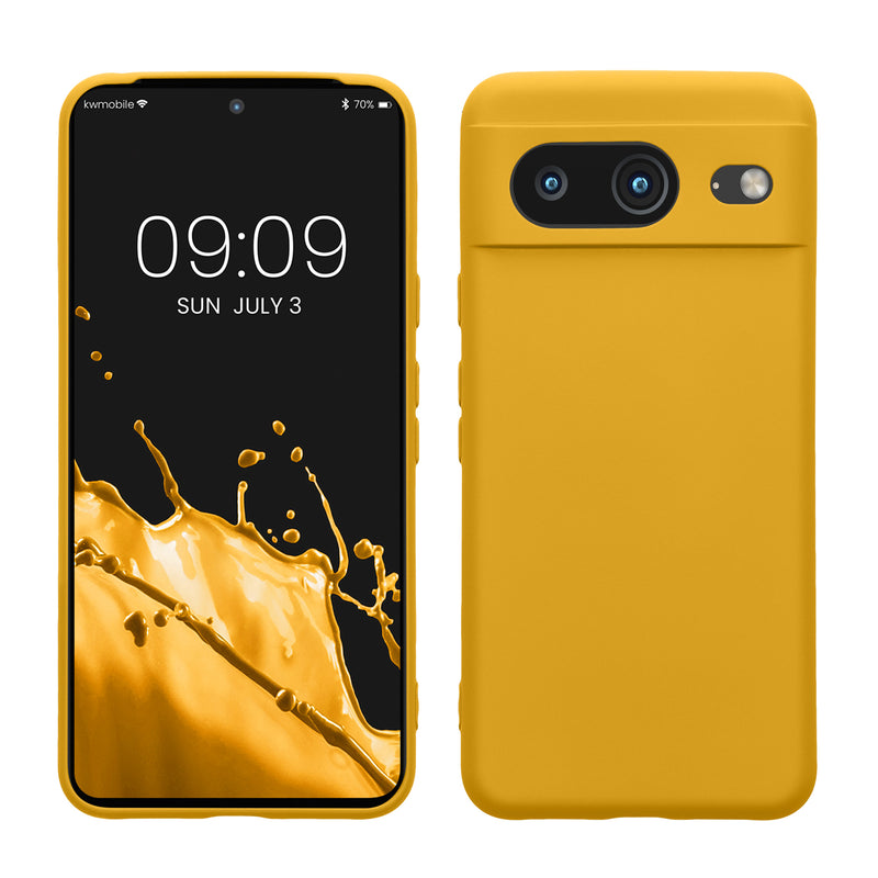 kwmobile Slim Case kompatibel mit Google Pixel 8 Hülle - Handyhülle aus Silikon in Honiggelb Honiggelb  