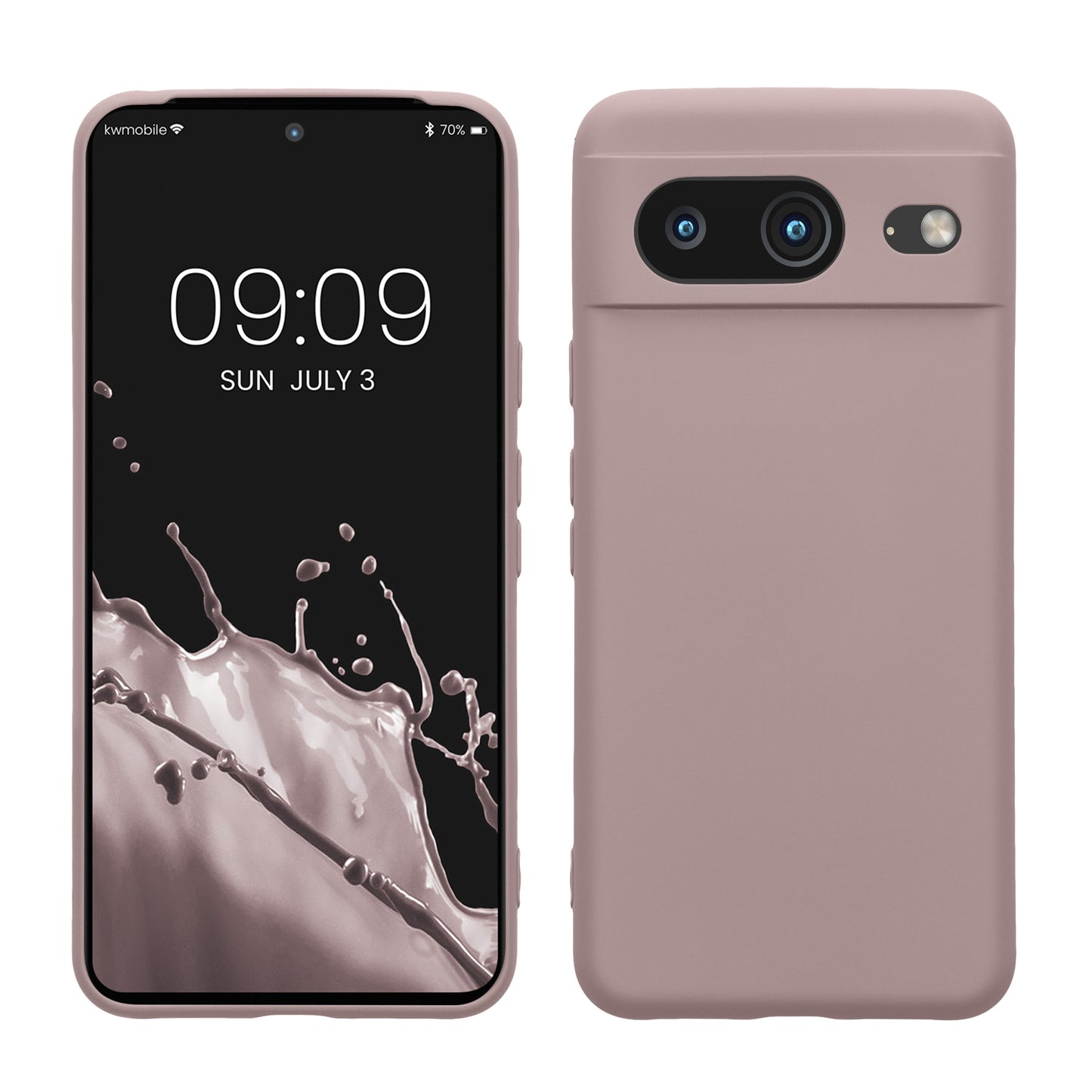 kwmobile Slim Case kompatibel mit Google Pixel 8 Hülle - Handyhülle aus Silikon in Nude Lilac Nude Lilac  