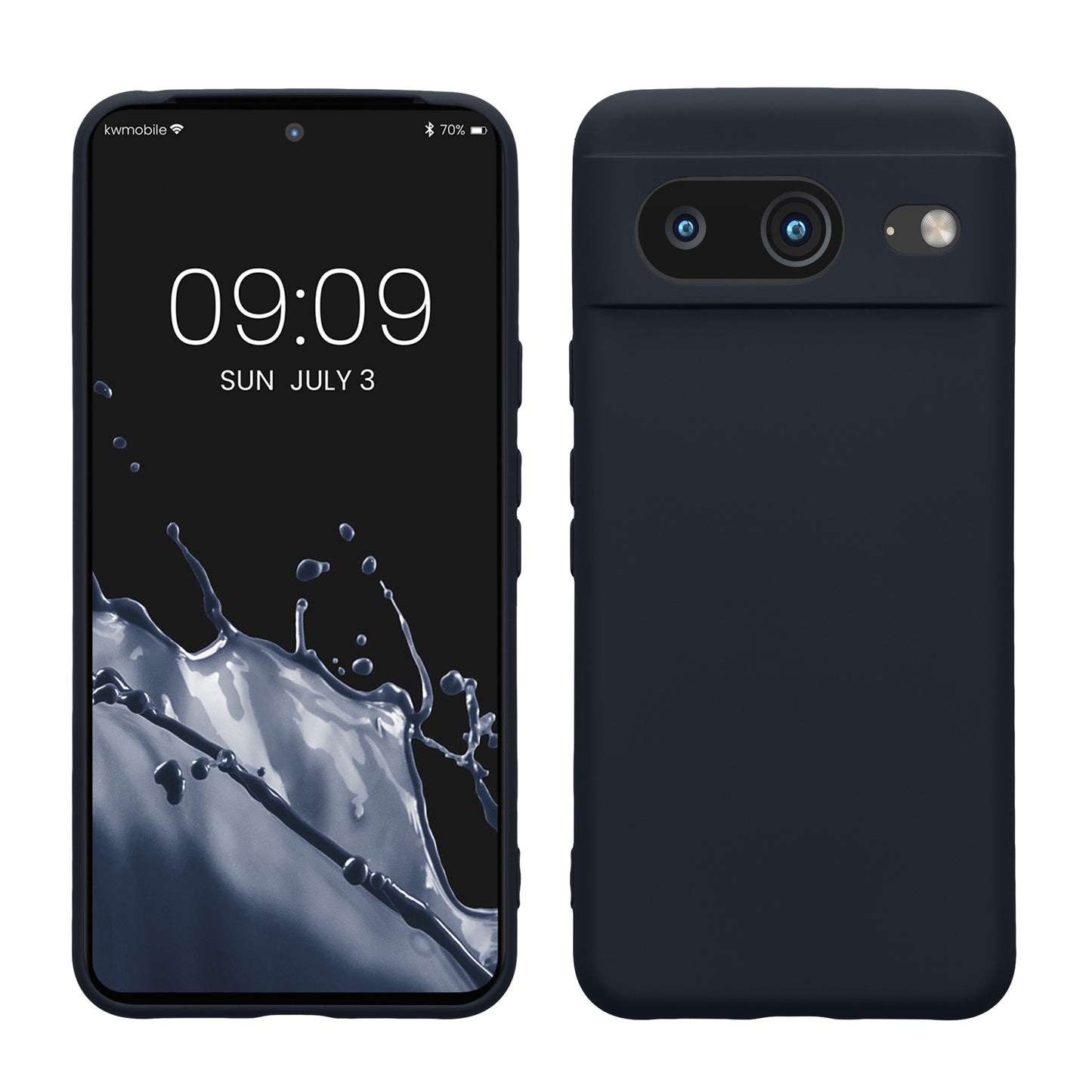 kwmobile Slim Case kompatibel mit Google Pixel 8 Hülle - Handyhülle aus Silikon in Marineblau Marineblau  
