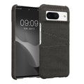 kwmobile Hülle kompatibel mit Google Pixel 8 - Handyhülle Handy Case - Stoff mit Kartenfach Grau Grau  