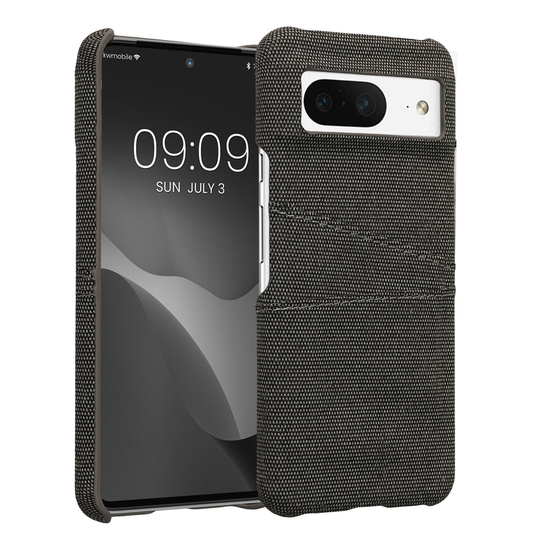 kwmobile Hülle kompatibel mit Google Pixel 8 - Handyhülle Handy Case - Stoff mit Kartenfach Grau Grau  