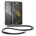 kwmobile Necklace Case kompatibel mit Xiaomi Redmi 12 Hülle - Silikon Cover mit Handykette - Gelb Grau Transparent Dschungel Gelb  [dsg02]
