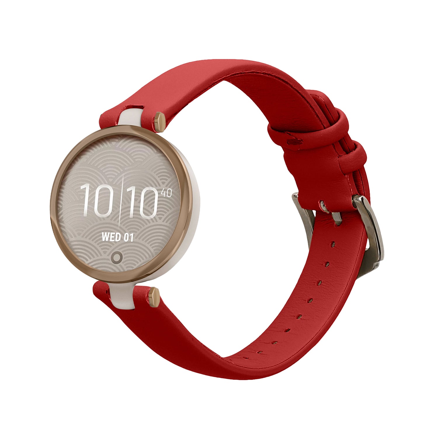 kwmobile Armband kompatibel mit Garmin Lily Sport - Echtleder Fitnesstracker Sportarmband Band Rot  