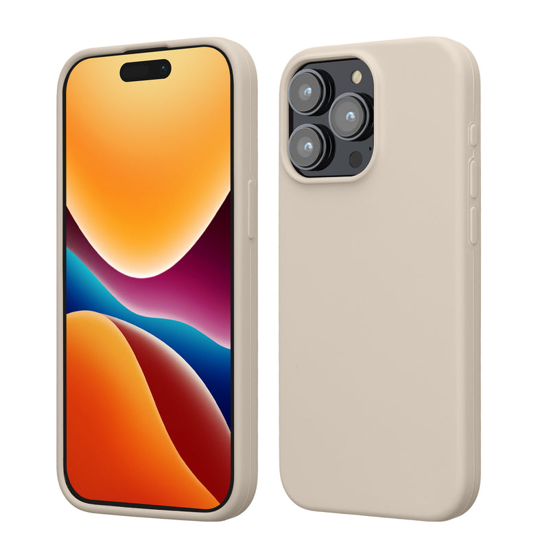 kwmobile Handyhülle für iPhone 15 Pro Max Hülle, für iPhone 15 Pro Max Case - Hülle Silikon - kabelloses Laden - Creme Creme  