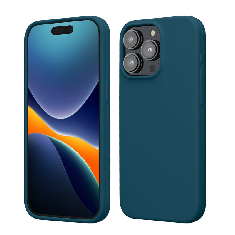 kwmobile Handyhülle für iPhone 15 Pro Max Hülle, für iPhone 15 Pro Max Case - Hülle Silikon - kabelloses Laden - Petrol matt Petrol matt  