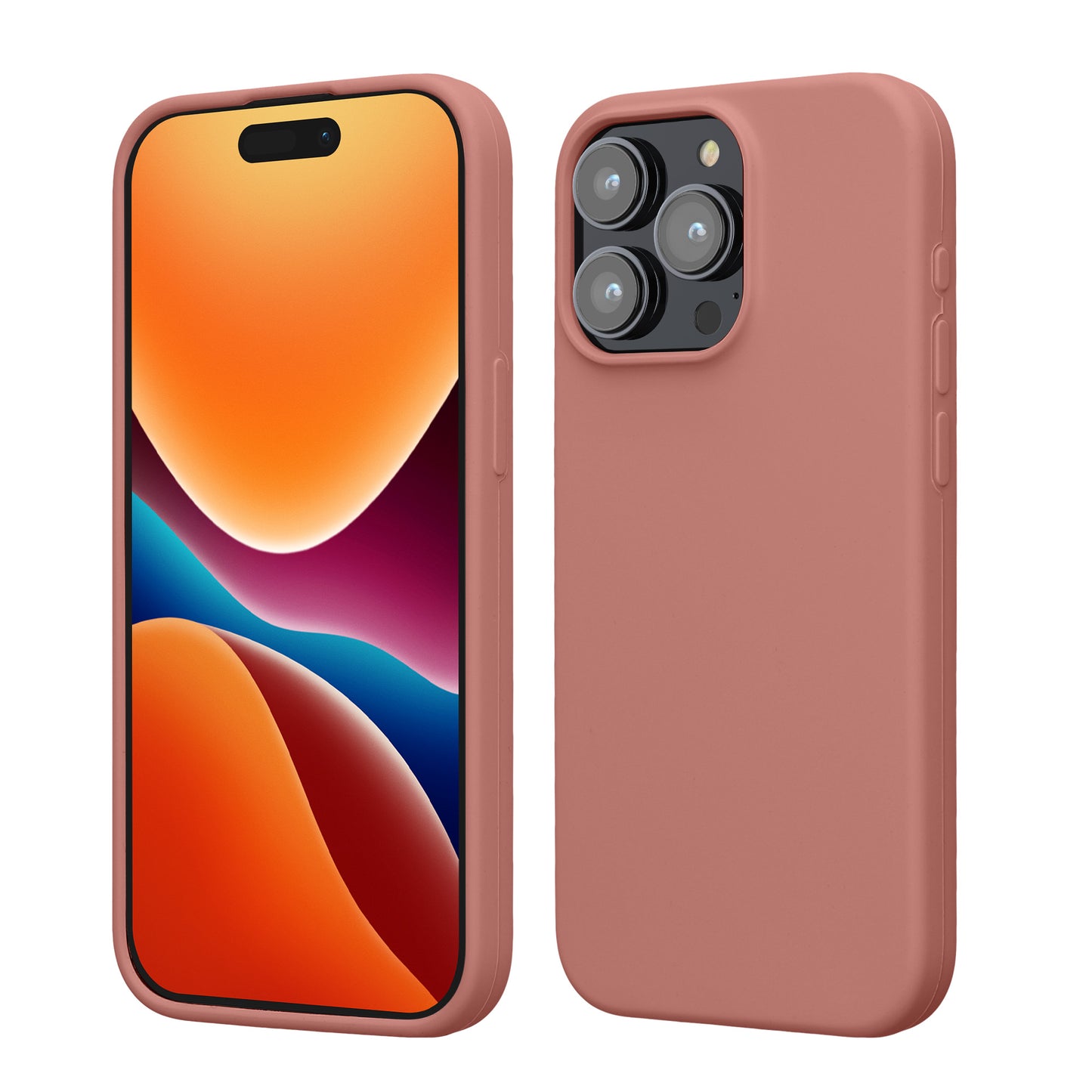 kwmobile Handyhülle für iPhone 15 Pro Max Hülle, für iPhone 15 Pro Max Case - Hülle Silikon - kabelloses Laden - Winter Rose Winter Rose  