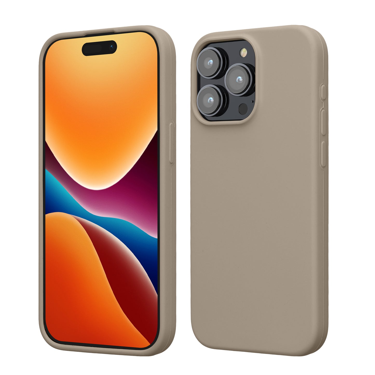 kwmobile Handyhülle für iPhone 15 Pro Max Hülle, für iPhone 15 Pro Max Case - Hülle Silikon - kabelloses Laden - Taupe Taupe  
