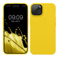 kwmobile Hülle kompatibel mit iPhone 15 Hülle - Weiche und schlanke TPU Silikon Handyhülle - Stoßabsorbierendes Flexibles Case - Strahlend Gelb Strahlend Gelb  