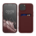 kwmobile Handyhülle kompatibel mit iPhone 15 Hülle - Handy Cover mit Fach für Karten - in Tawny Red Tawny Red  