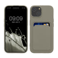 kwmobile Handyhülle kompatibel mit iPhone 15 Hülle - Handy Cover mit Fach für Karten - in Hellgrau matt Hellgrau matt  