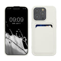 kwmobile Handyhülle kompatibel mit iPhone 15 Pro Hülle - Handy Cover mit Fach für Karten - in Weiß Weiß  