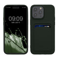 kwmobile Handyhülle kompatibel mit iPhone 15 Pro Max Hülle - Handy Cover mit Fach für Karten - in Dunkelgrün Dunkelgrün  