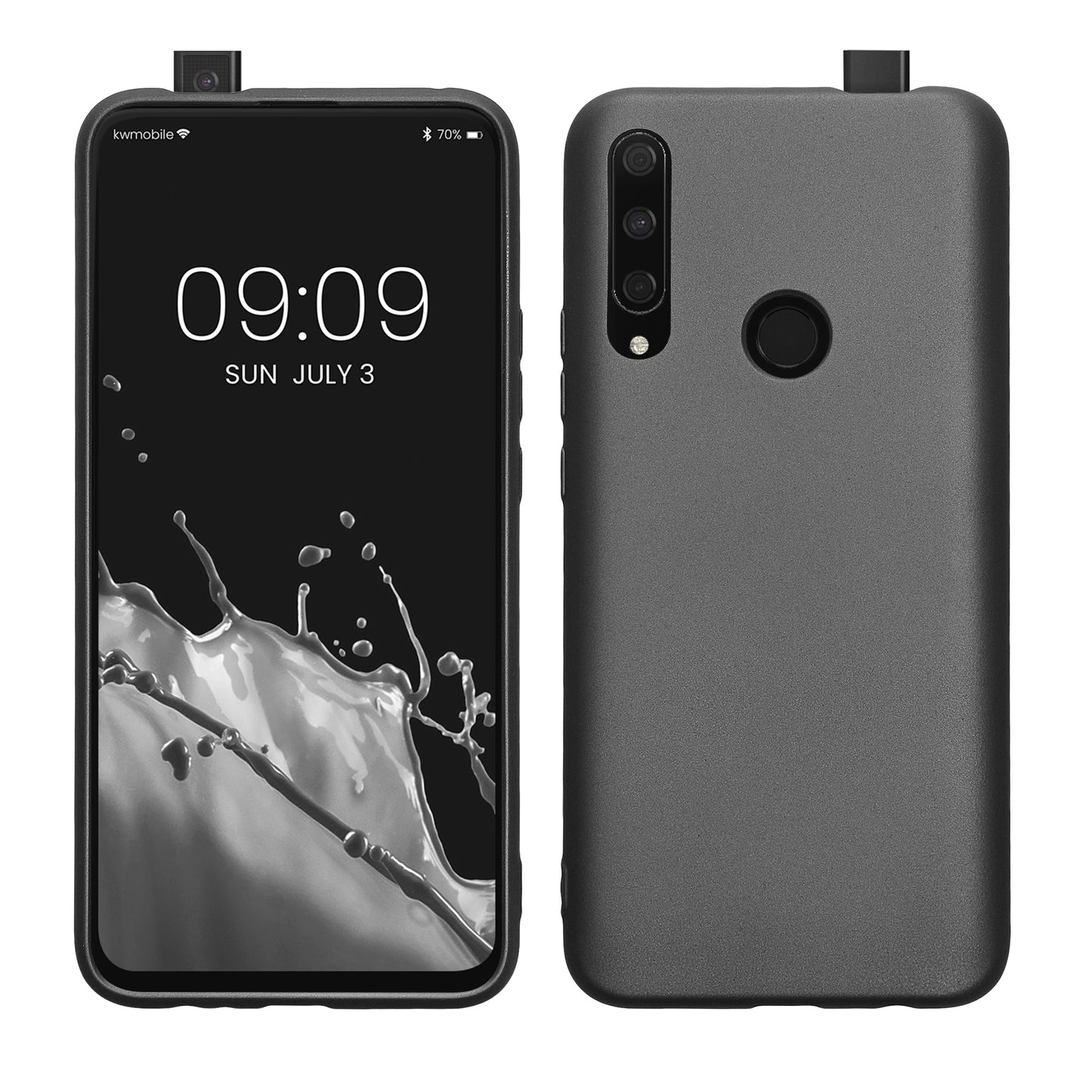 kwmobile Case kompatibel mit HONOR 9X (EU-Version) Hülle - Schutzhülle aus Silikon metallisch schimmernd - Handyhülle Metallic Grau Metallic Grau  