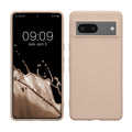 kwmobile Hülle kompatibel mit Google Pixel 7 Hülle - gummierte TPU Silikon Handyhülle - Schutzhülle für kabelloses Laden - Case in Coconut Swirl Coconut Swirl  